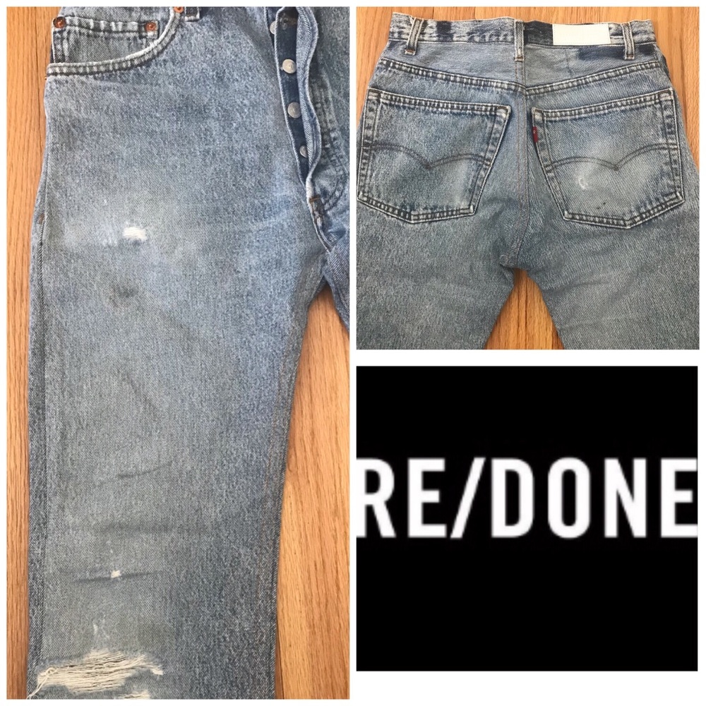 RE/DONE High Rise Stacking Distressed Jean Size 26 - Picture 6 of 6